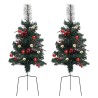 Arbre de Noël artificiel pré-éclairé d'allée 2 pcs 76 cm PVC 