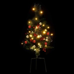 Arbre de Noël artificiel pré-éclairé d'allée 2 pcs 76 cm PVC 