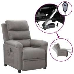 Fauteuil inclinable électrique Gris clair Tissu 