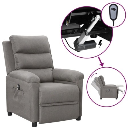 Fauteuil inclinable électrique Gris clair Tissu 