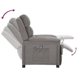 Fauteuil inclinable électrique Gris clair Tissu 