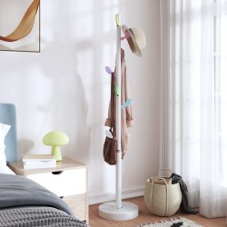 Porte-manteau blanc 172 cm fer enduit de poudre 