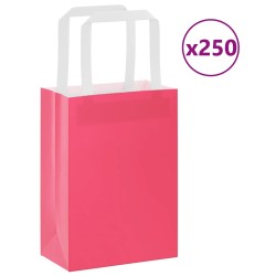 Sacs en papier 250 pcs avec poignées rose 15x8x21 cm 