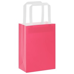Sacs en papier 250 pcs avec poignées rose 15x8x21 cm 