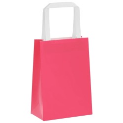 Sacs en papier 250 pcs avec poignées rose 15x8x21 cm 