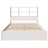 Lit bibliothèque sans matelas blanc 140x200 cm bois pin massif 