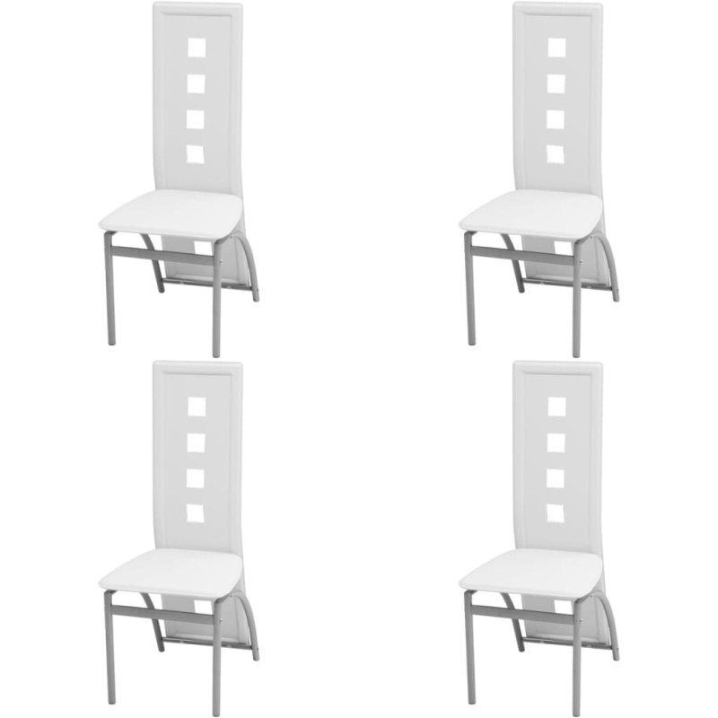 Chaises à manger lot de 4 blanc similicuir Chaises à manger lot de 4 blanc similicuir