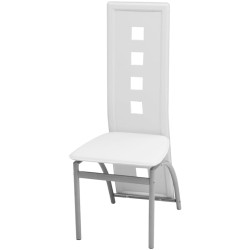 Chaises à manger lot de 4 blanc similicuir 