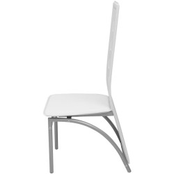 Chaises à manger lot de 4 blanc similicuir 