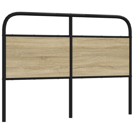 Tête de lit chêne sonoma 120 cm acier et bois d'ingénierie 