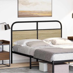 Tête de lit chêne sonoma 120 cm acier et bois d'ingénierie 