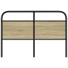 Tête de lit chêne sonoma 120 cm acier et bois d'ingénierie 