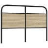 Tête de lit chêne sonoma 120 cm acier et bois d'ingénierie 