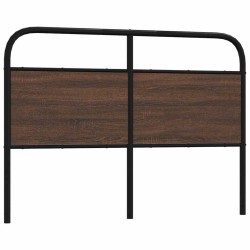 Tête de lit chêne marron 120 cm acier et bois d'ingénierie 
