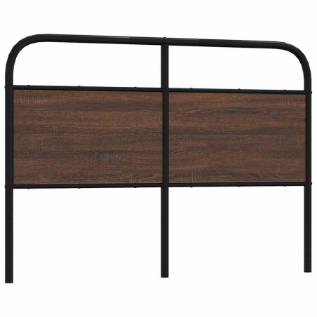 Tête de lit chêne marron 120 cm acier et bois d'ingénierie 
