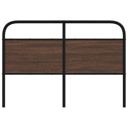 Tête de lit chêne marron 120 cm acier et bois d'ingénierie 