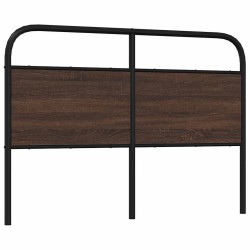 Tête de lit chêne marron 120 cm acier et bois d'ingénierie 