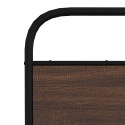 Tête de lit chêne marron 120 cm acier et bois d'ingénierie 
