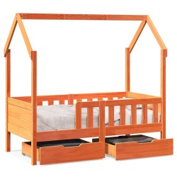 Cadre de lit enfant avec tiroirs sans matelas 80x170 cm bois 