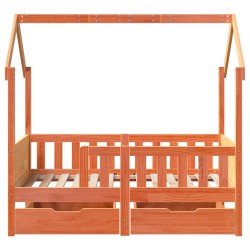 Cadre de lit enfant avec tiroirs sans matelas 80x170 cm bois 