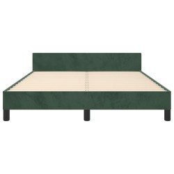 Cadre de lit sans matelas vert foncé 140x190 cm velours 