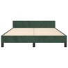 Cadre de lit sans matelas vert foncé 140x190 cm velours 
