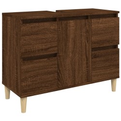 Ensemble de meubles de salle de bain 3 pcs Chêne marron 