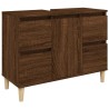 Ensemble de meubles de salle de bain 3 pcs Chêne marron 