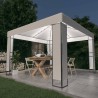 Tonnelle avec double toit et lumières LED 3x3 m Blanc 