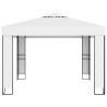 Tonnelle avec double toit et lumières LED 3x3 m Blanc 