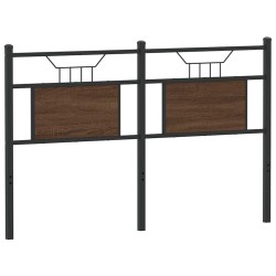 Tête de lit chêne marron 137 cm bois d'ingénierie et acier 
