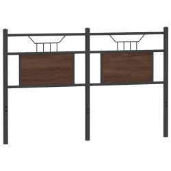 Tête de lit chêne marron 137 cm bois d'ingénierie et acier 