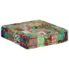 Pouf carré en coton fait à la main 50 x 50 x 12 cm Vert 