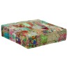 Pouf carré en coton fait à la main 50 x 50 x 12 cm Vert 