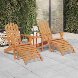 Chaises Adirondack de jardin repose-pieds lot de 2 Bois acacia 