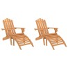 Chaises Adirondack de jardin repose-pieds lot de 2 Bois acacia 