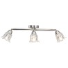 Plafonnier et abat-jour verre transparent 3 ampoules E14 Tulipe 