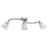 Plafonnier et abat-jour verre transparent 3 ampoules E14 Tulipe 