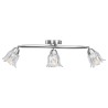 Plafonnier et abat-jour verre transparent 3 ampoules E14 Tulipe 