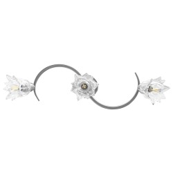 Plafonnier et abat-jour verre transparent 3 ampoules E14 Tulipe 