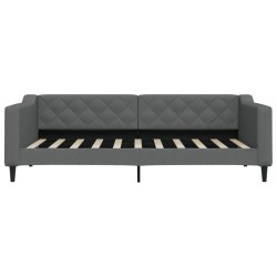 Lit de jour avec gigogne sans matelas gris foncé 90x190 cm 