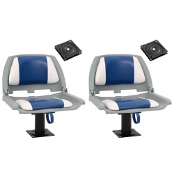 Sièges de bateau lot de 2 avec piédestal pivotant à 360° 