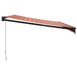 Auvent rétractable orange et marron 4x3 m tissu et aluminium 
