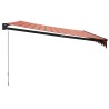 Auvent rétractable orange et marron 4x3 m tissu et aluminium 