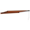 Auvent rétractable orange et marron 4x3 m tissu et aluminium 