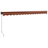 Auvent rétractable orange et marron 4x3 m tissu et aluminium 