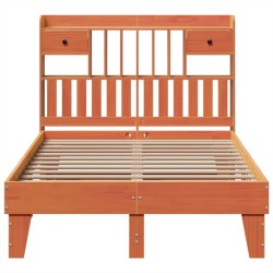 Cadre de lit sans matelas cire marron 120x200cm bois pin massif 