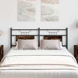 Tête de lit chêne fumé 137 cm bois d'ingénierie et acier 