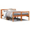 Cadre de lit et tête de lit sans matelas cire marron 120x200 cm 
