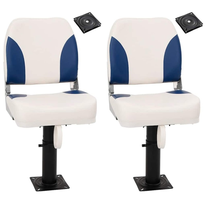 Sièges bateau lot de 2 piédestal hauteur réglable pivotant 360° 